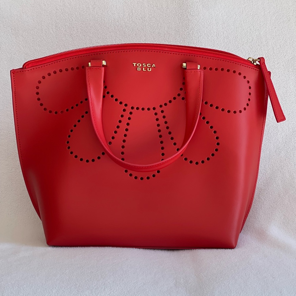 Tosca Blu Red Leather Women's Convertible Purse Made in Italy